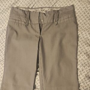 Candie's Elegant Gray Lace-Accent Trousers